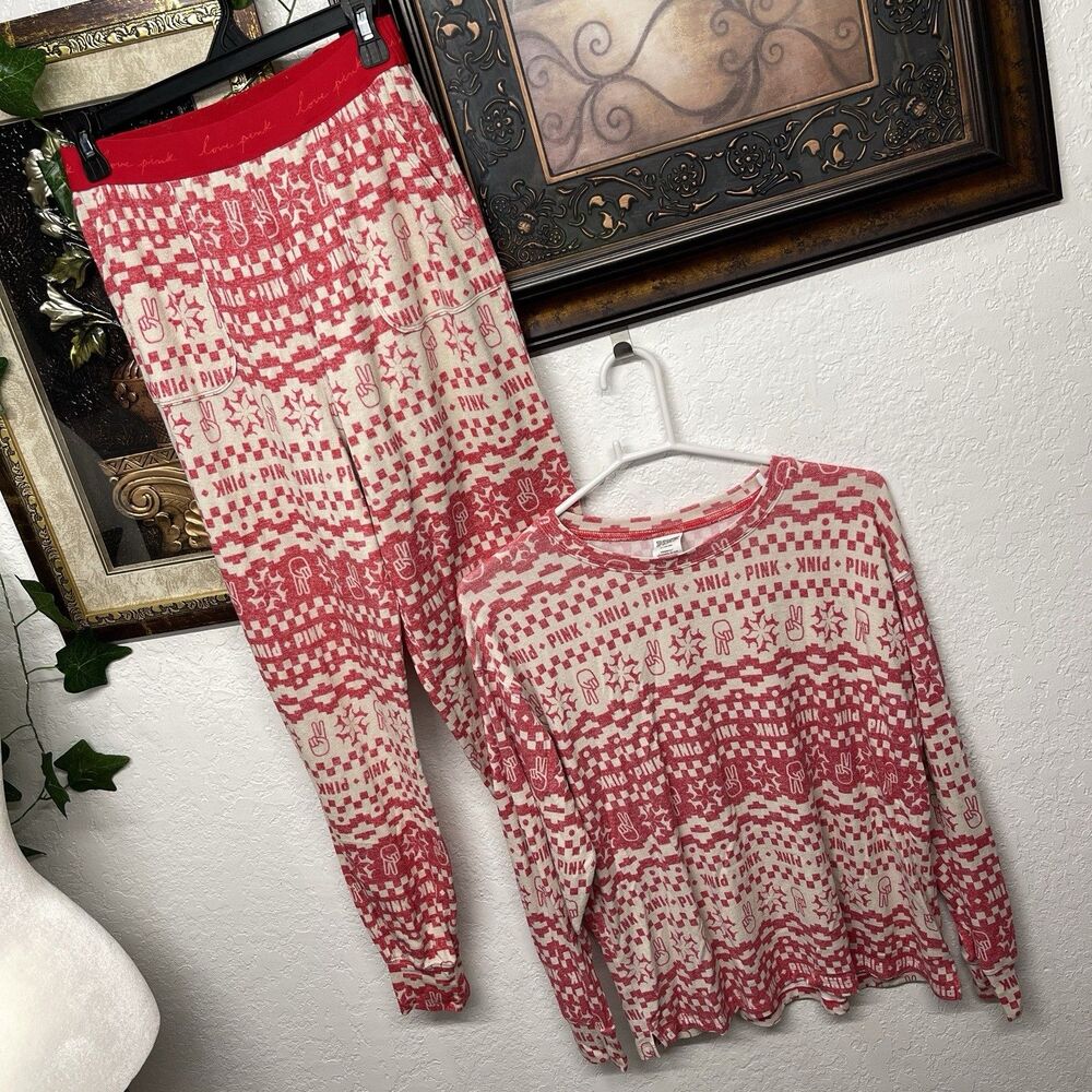 Victoria’s Secret PINK Women’s M Christmas Pajama Set